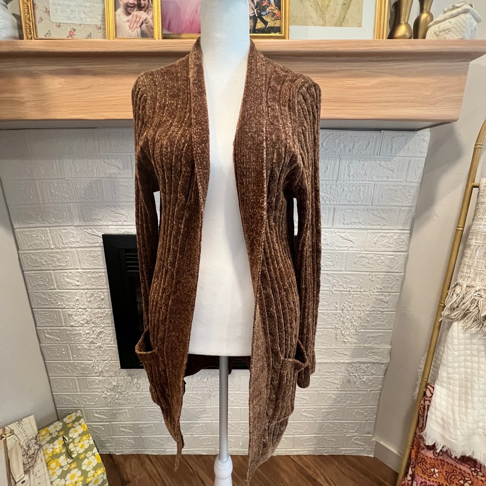 Brown Ribbed Women's Sweater